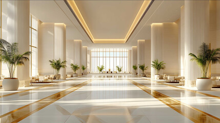 large event foyer white and gold carpet floor classy modern
