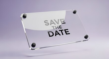Save the Date Invitation Modern Acrylic Signage