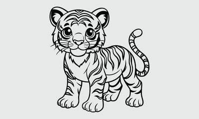 Tiger t shirt design silhouette and vector line art Roaring Tiger Line Art Graphics for Unique Apparel Prints