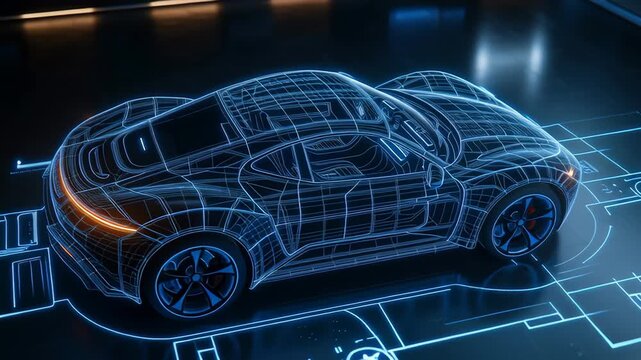 High-tech car overview showcases futuristic design and features