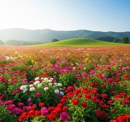 field of red poppies