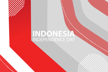 Abstract vector background celebrating Indonesia Independence Day with smooth red white theme background