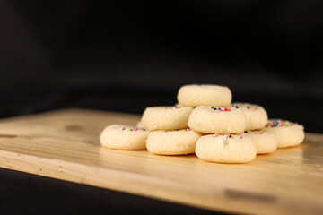 Close-Up of Mantecaditos Shortbread Cookies