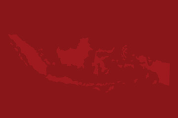 Indonesia Map Silhouette Background in Red. Vector illustration.