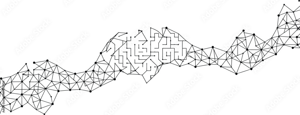 Poster minimalist abstract futuristic maze pattern