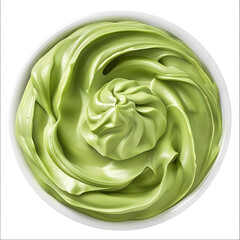 Green Cream Swirl in a White Bowl