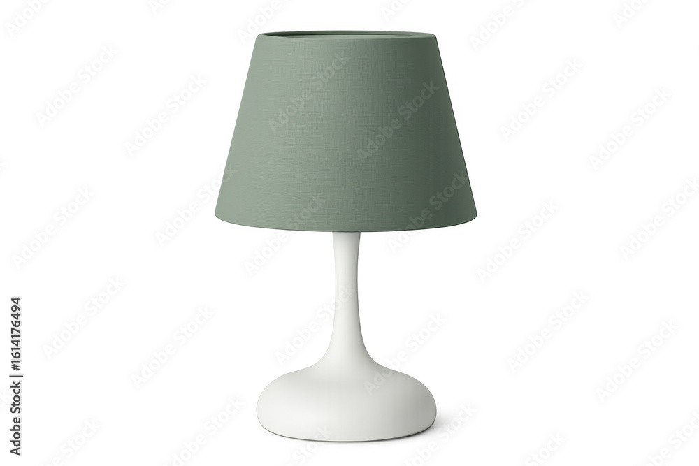 Aufkleber stylish and modern table lamp with a green shade and white base, isolated on a transparent backgroun
