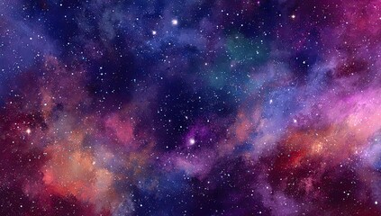 Colorful nebula cosmic space background, ideal for science fiction or fantasy