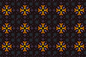 Decorative pattern with orange shapes