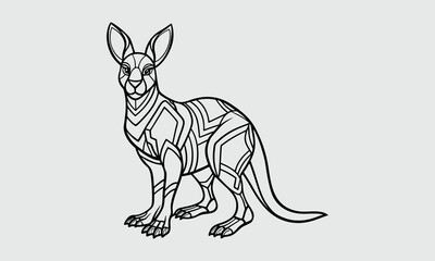 Kangaroo t shirt design silhouette and vector line art Unique Kangaroo Graphics for Apparel, Crafts, and Digital Art