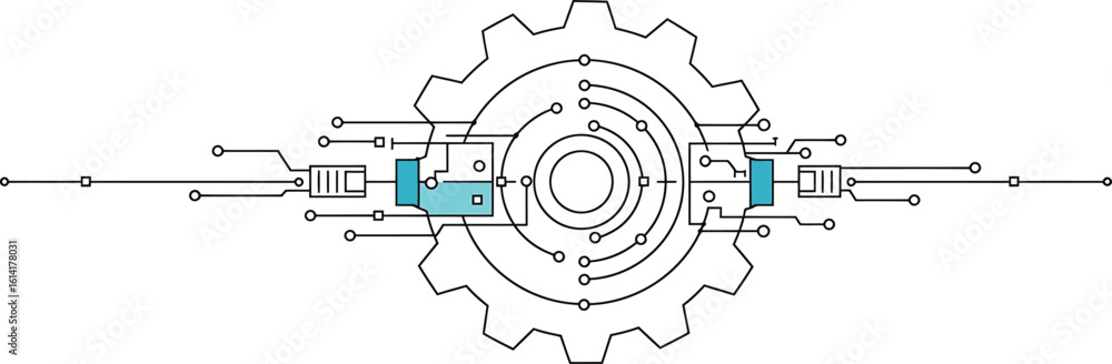 Poster minimal vector gear: electronics & mechanics