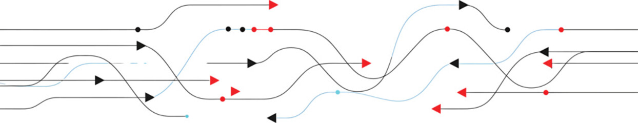 Obraz premium Minimalist Abstract Electric Current Flow Vector