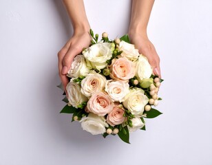 Naklejka premium A arms wrapped fully around bouquet 148615 scene