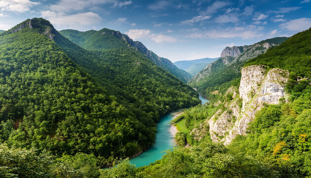 explore the stunning tara river canyon in montenegro surrounded by lush green landscapes