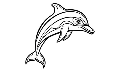 Dolphin t shirt design silhouette and vector line art Elegant Dolphin Line Art for Beachwear, Posters, and Creative Projects