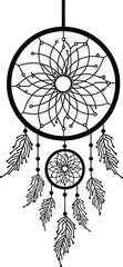 Tech Dreamcatcher Silhouette with Circuit Lines