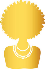 Golden Afro Woman Silhouette for Elegant Themes


