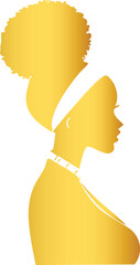 Modern Golden Afro Woman Silhouette Design


