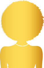 Luxury Golden Afro Woman Silhouette Artwork

