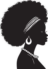 Minimalist Afro Woman Silhouette Vector

