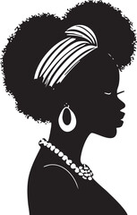 Glamorous Afro Woman Silhouette Illustration


