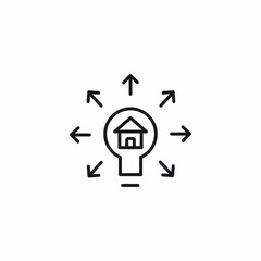 housing expansion idea icon sign vector