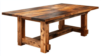 wooden table isolated on white background