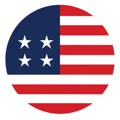 Obraz premium Circle with American Flag Design stars and stripes.