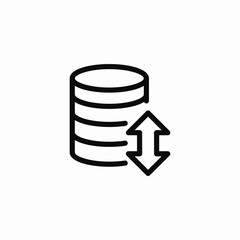 database transfer icon sign vector