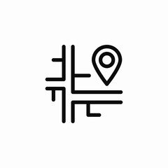map location icon sign vector