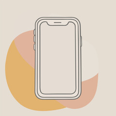 Simple icon of a vibrating smartphone with abstract shapes.