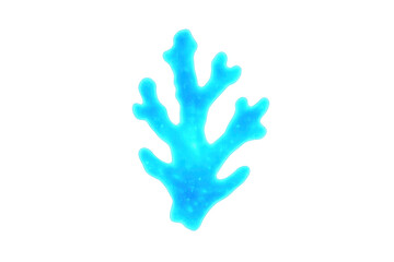 Fototapeta premium Glowing blue coral against transparent backdrop, representing marine ecosystem vibrancy and underwater biodiversity