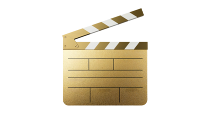 Movie Clapperboard Isolated on Transparent Background PNG