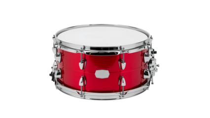 Red Snare Drum Isolated on Transparent Background PNG


