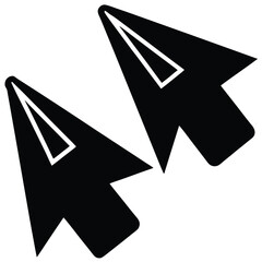 Two black computer mouse cursors side by side computer cursor