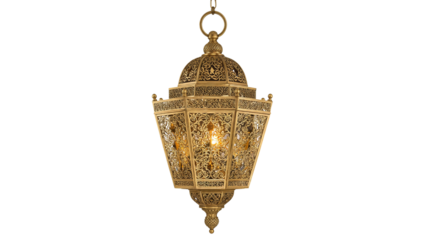 Lantern with Decorative Design Isolated on Transparent Background PNG