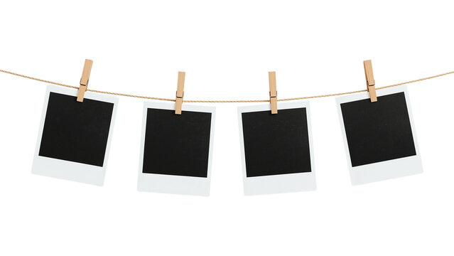 Hanging Polaroid Photos Isolated on Transparent Background PNG
- Powered by Adobe