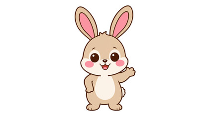 Obraz premium Cute Cartoon Bunny - Isolated on Transparent Background PNG