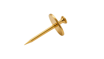 Push Pin (Golden) Isolated on Transparent Background PNG

