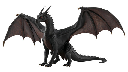 Dragon with Spread Wings Isolated on Transparent Background PNG