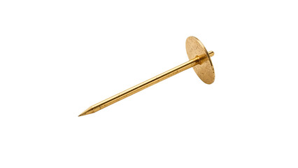 Gold Push Pin - Isolated on Transparent Background PNG