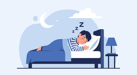 Comfortable Night Sleep Illustration For Relaxation And Wellness Designs
