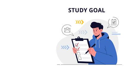 Concept Of Achieving Educational Goals With Checklist For Students
