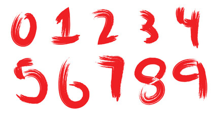 Fototapeta premium Hand Drawn Marker Numbers 0–9 Set