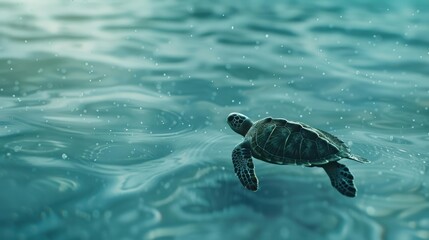 Ocean plastic harms wildlife. A turtle is trapped in a plastic bag, illustrating the urgent need for ocean cleanup actions.