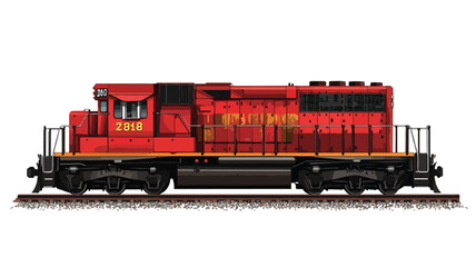 Obraz premium Wide Angle Train Locomotive Centered