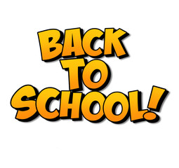 Colorful Back to School clipart text, isolated 