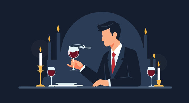 Elegant Wine Tasting With Candles For Special Event Or Celebration Night