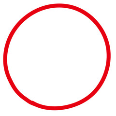 スムーズな手描きで赤い色のペンやインク風の丸い円のイラスト素材シリーズ。ベクター。