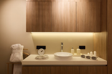 Discover a Modern Bathroom Vanity with stunning Natural Wood Accents for a chic touch